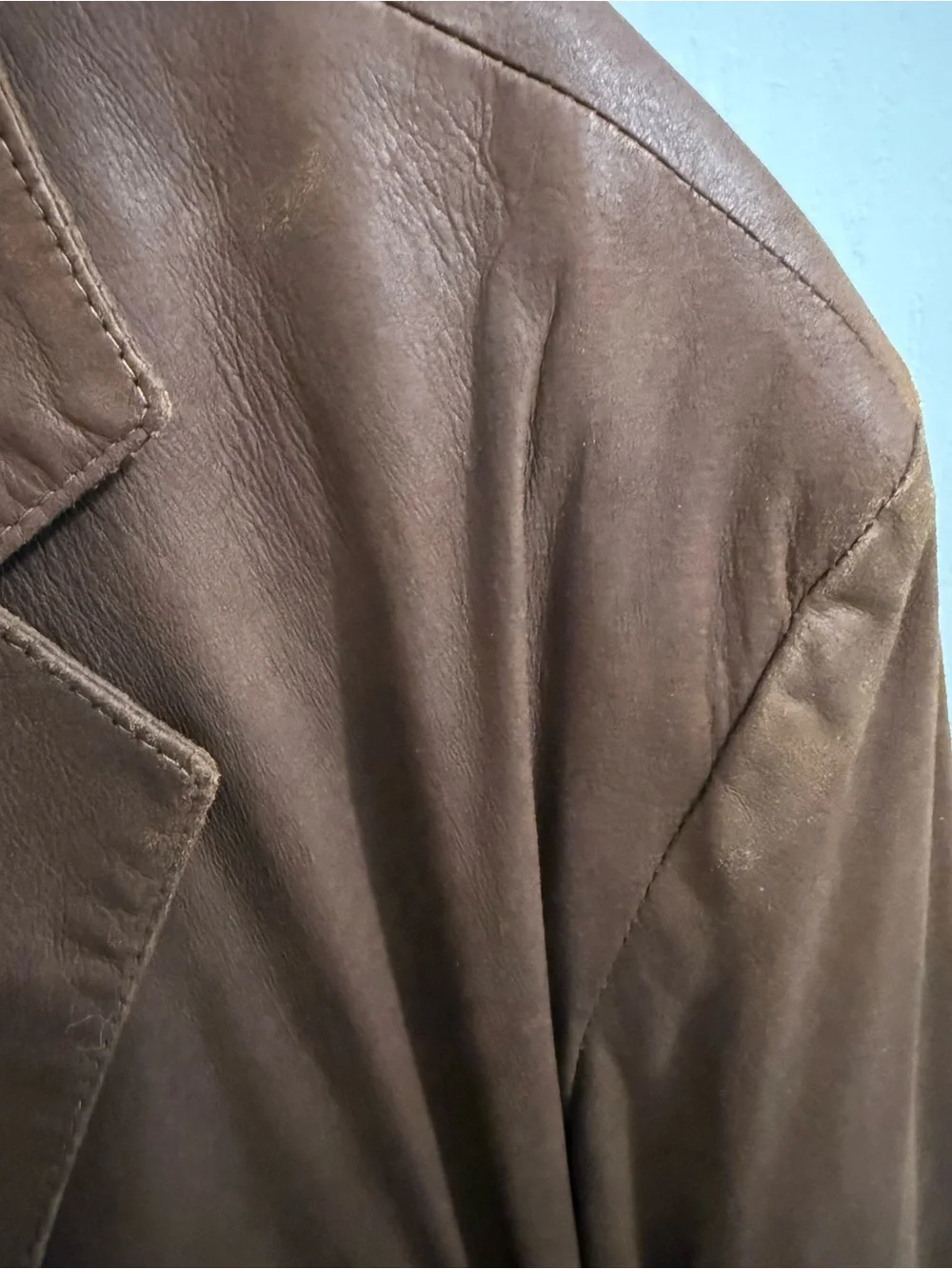 Remy Leather Blazer Men's 44R Brown Made in USA Vintage Sport Coat Jacket - Picture 9 of 12